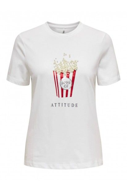 T-Shirt Mulher BURST Perolas ONLY