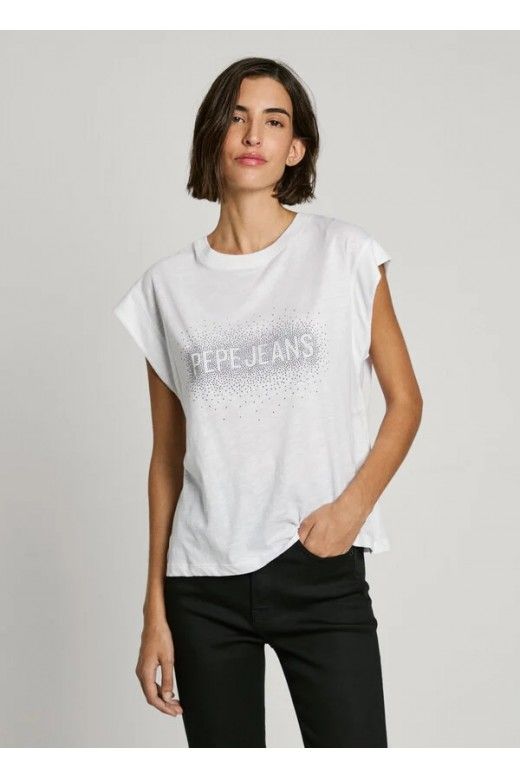 T-Shirt Pepe Jeans Mulher RAYA Brilhantes T-Shirt Pepe Jeans Mulher RAYA Brilhantes