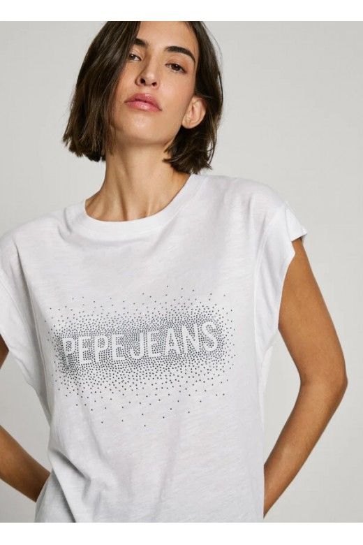 T-Shirt Pepe Jeans Mulher RAYA Brilhantes T-Shirt Pepe Jeans Mulher RAYA Brilhantes