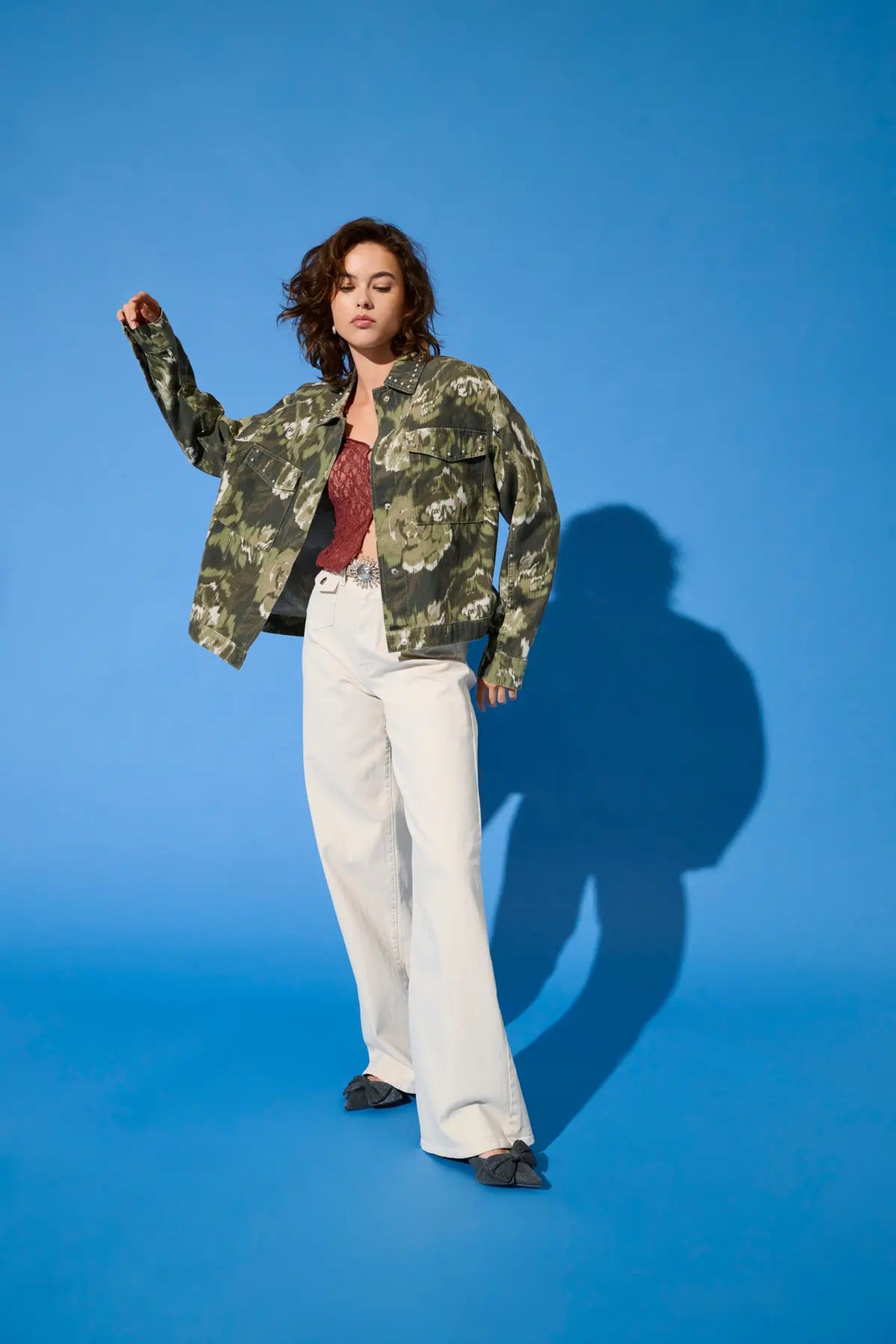 Calça ONLY Jeans Cru HOPE HW WIDE Pocket