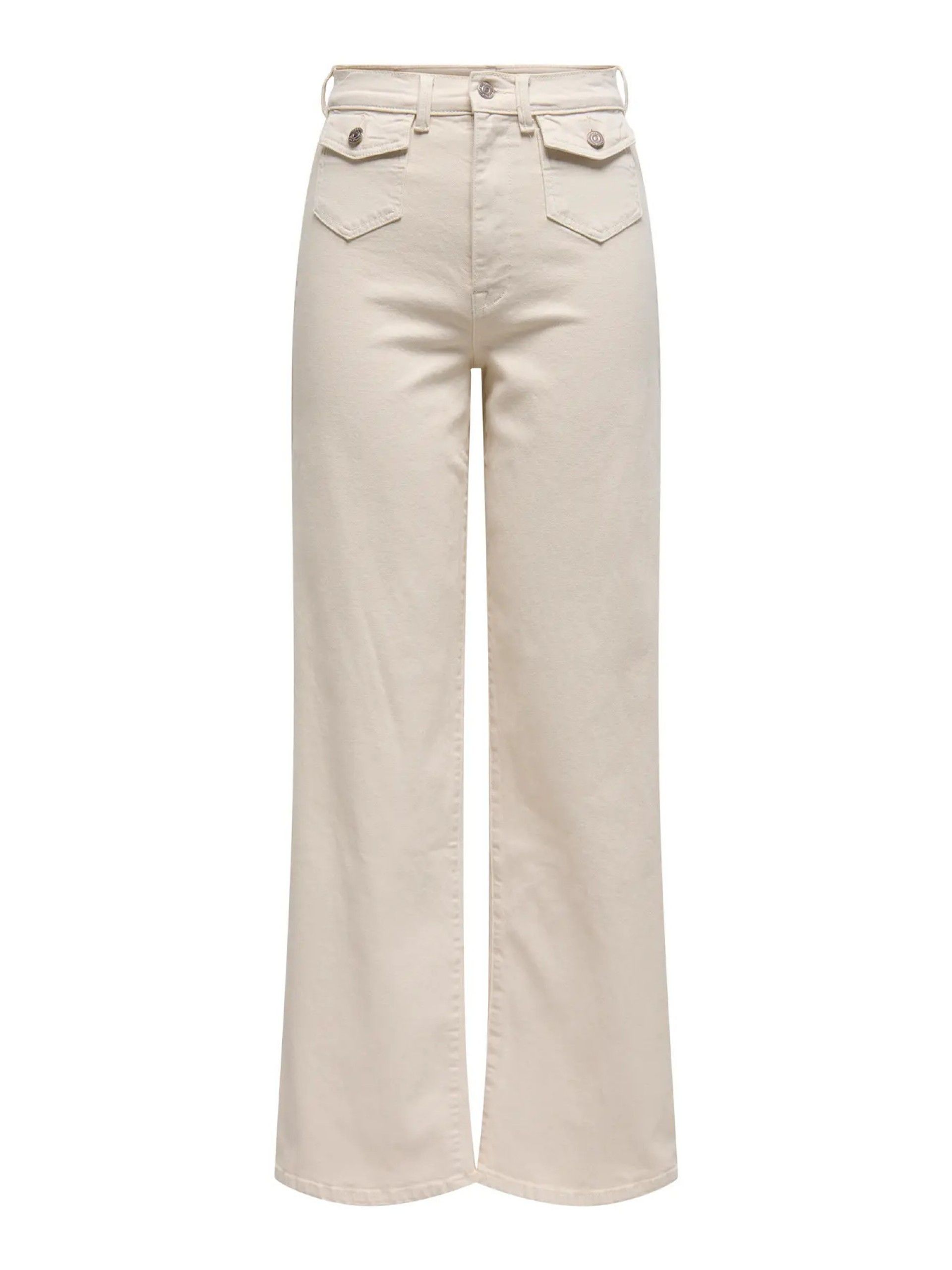 Calça ONLY Jeans Cru HOPE HW WIDE Pocket