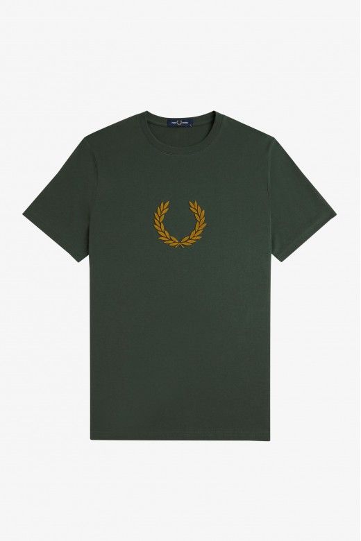 T-Shirt FRED PERRY Homem Logo Textured Laurel T-Shirt FRED PERRY Homem Logo Textured Laurel