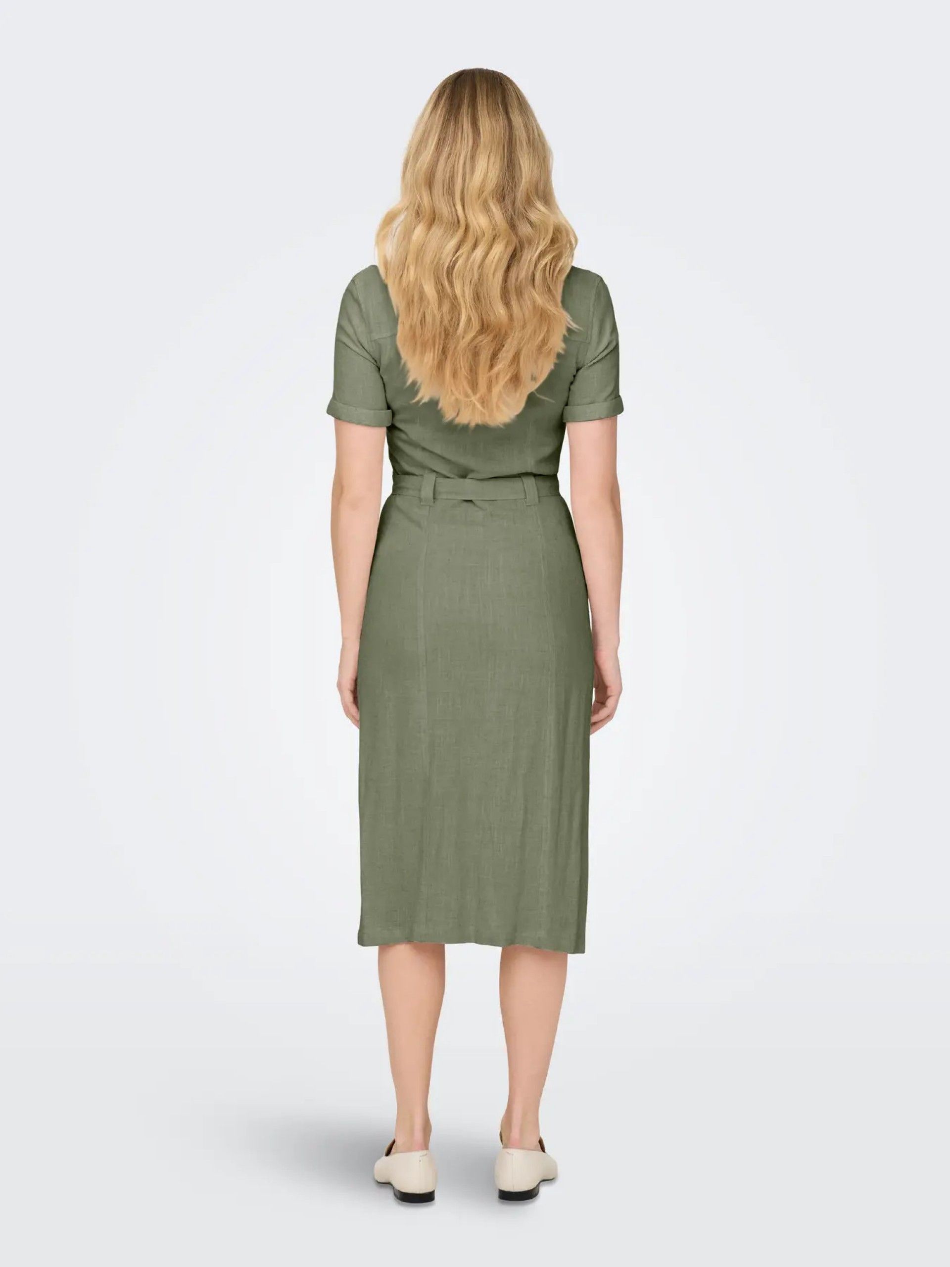 Vestido ONLY SIESTA SS LIN Blusa gola V