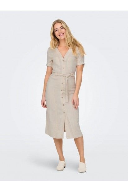 Vestido ONLY SIESTA SS LIN Blusa gola V