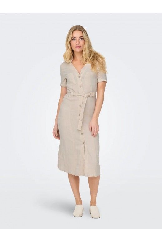 Vestido ONLY SIESTA SS LIN Blusa gola V Vestido ONLY SIESTA SS LIN Blusa gola V