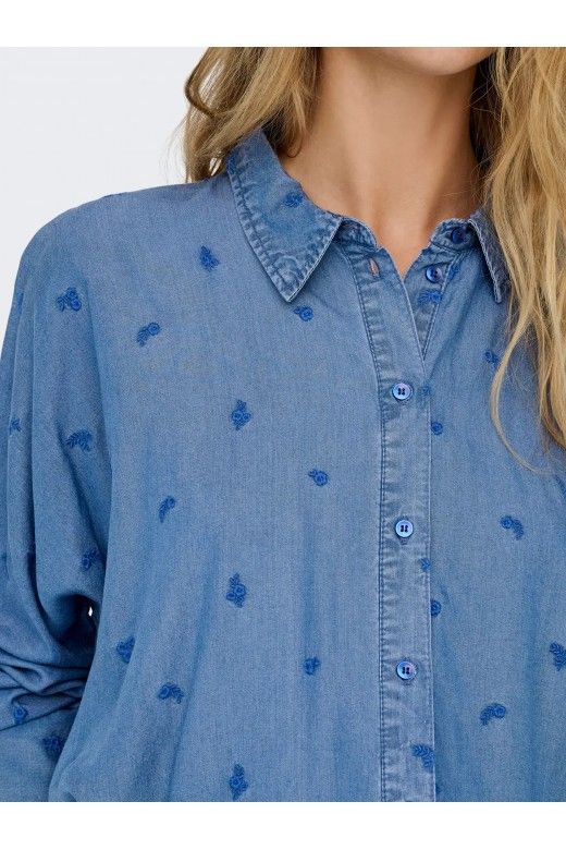 Camisa Mulher ONLY NEW GRACE CHARIS Blusa Tencel Camisa Mulher ONLY NEW GRACE CHARIS Blusa Tencel