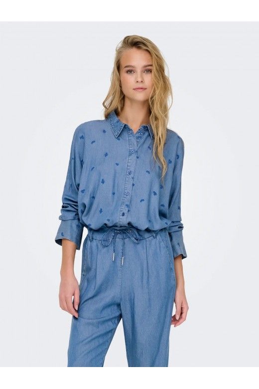 Camisa Mulher ONLY NEW GRACE CHARIS Blusa Tencel Camisa Mulher ONLY NEW GRACE CHARIS Blusa Tencel