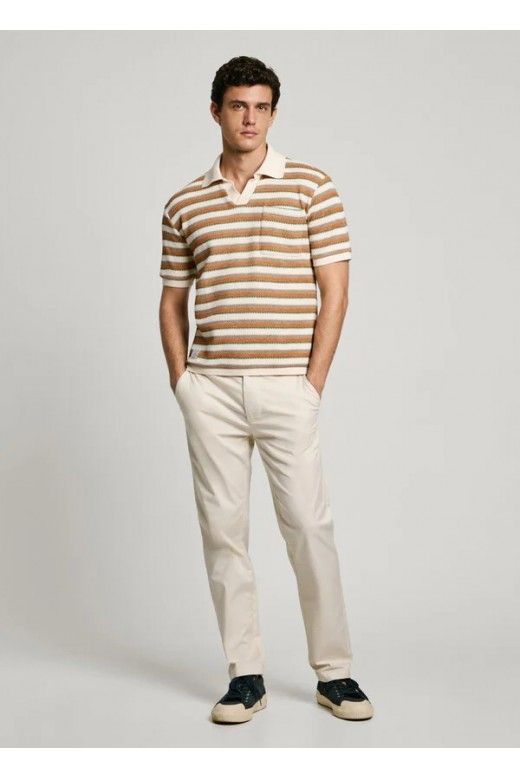 Polo Pepe Jeans malha croché ás riscas PM702510 Polo Pepe Jeans malha croché ás riscas PM702510