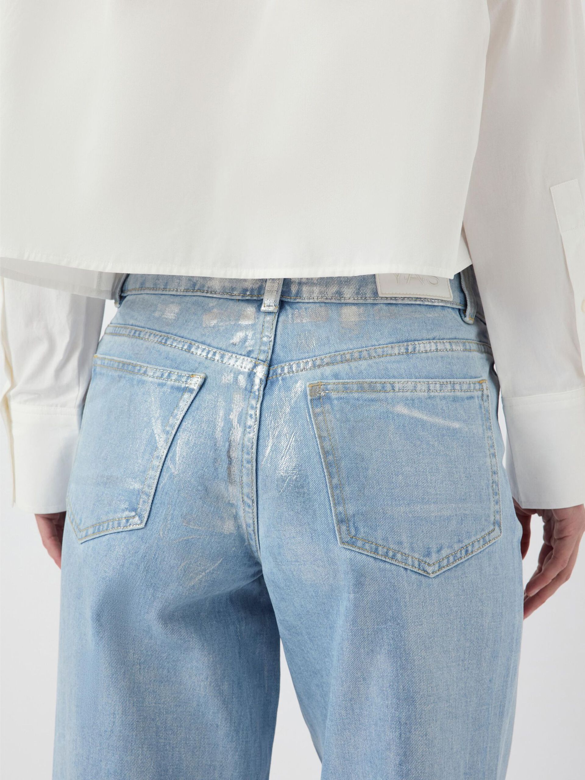 Calça Jeans Mulher YAS SILVERA HW Brilho