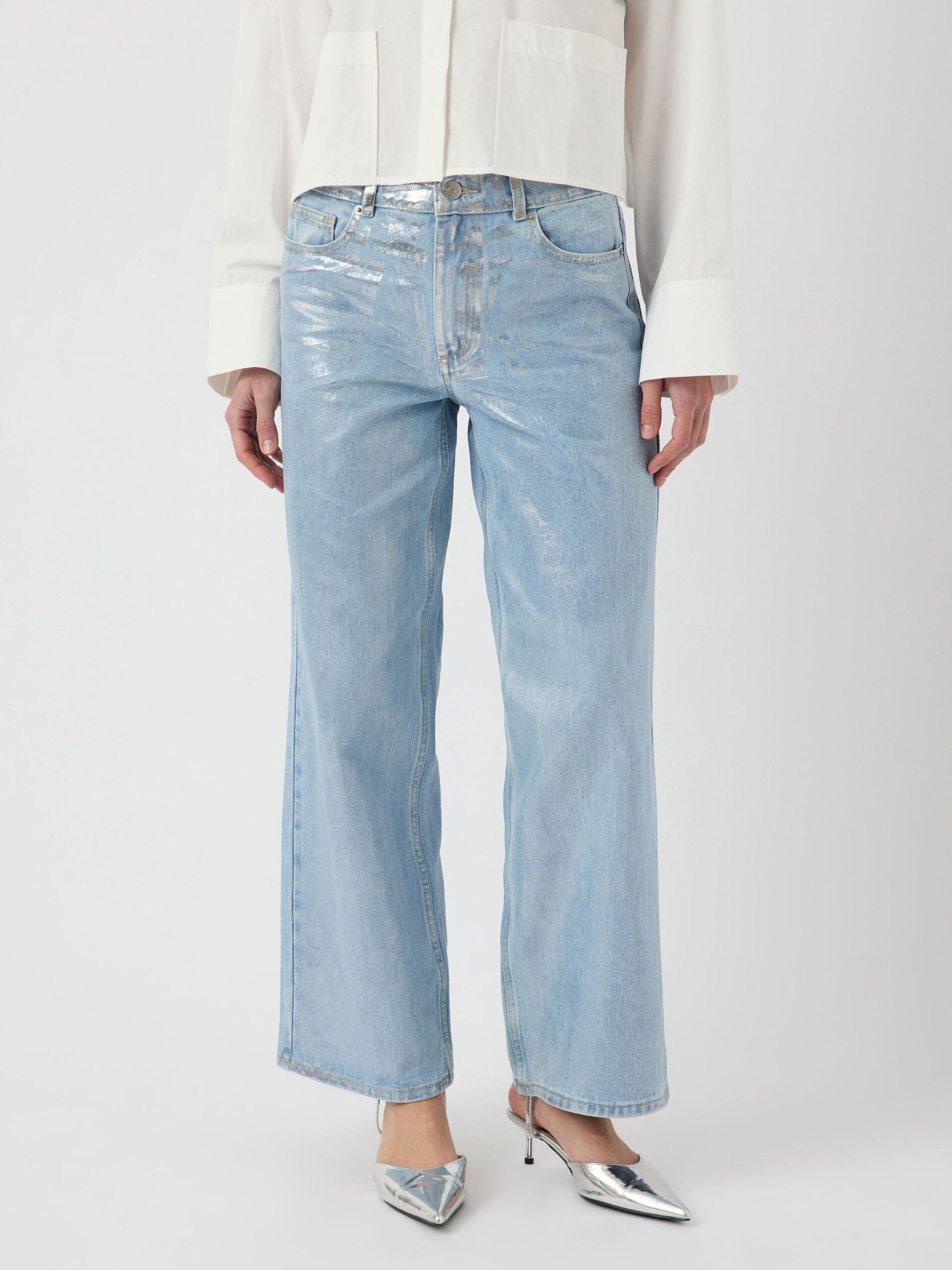 Calça Jeans Mulher YAS SILVERA HW Brilho