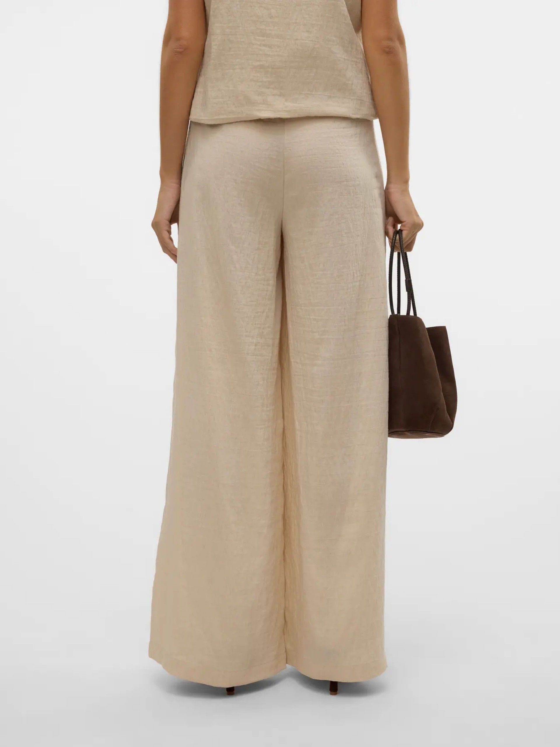 Calça de Tecido Vmfea Palazzo Vero Moda