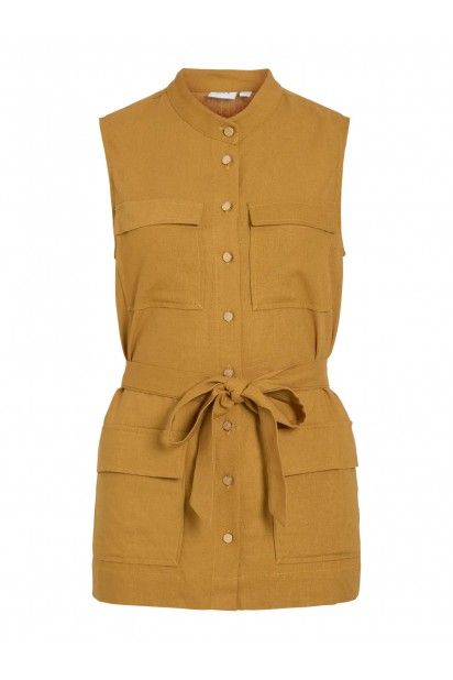 Blusa NURIA O VILA sem mangas com cinto