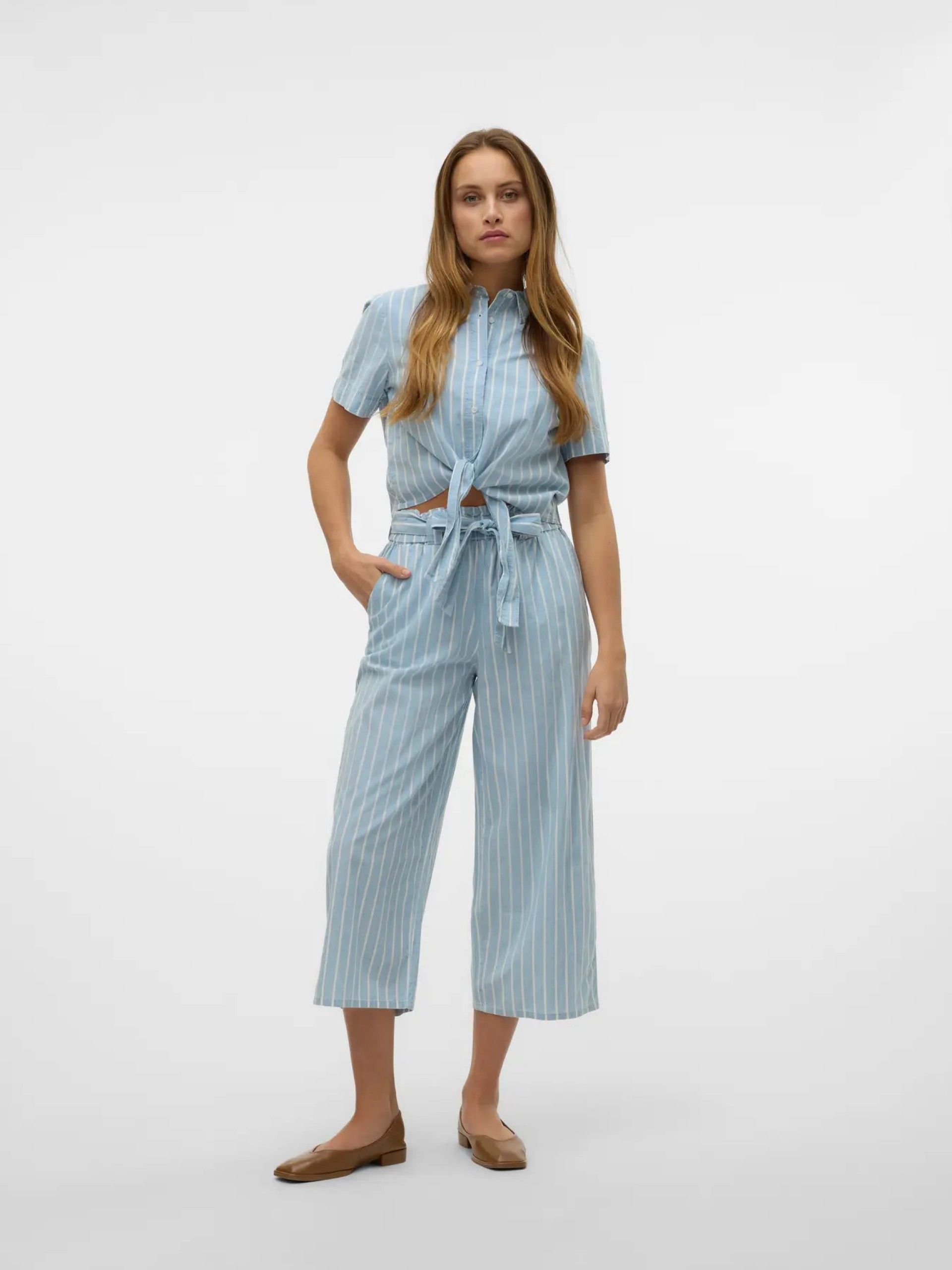 Blusa Riscas LEONIES 3/4 Chambray VERO MODA