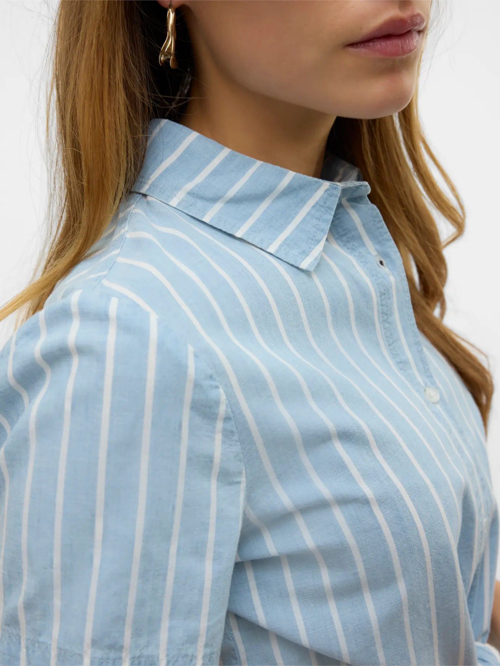 Blusa Riscas LEONIES 3/4 Chambray VERO MODA