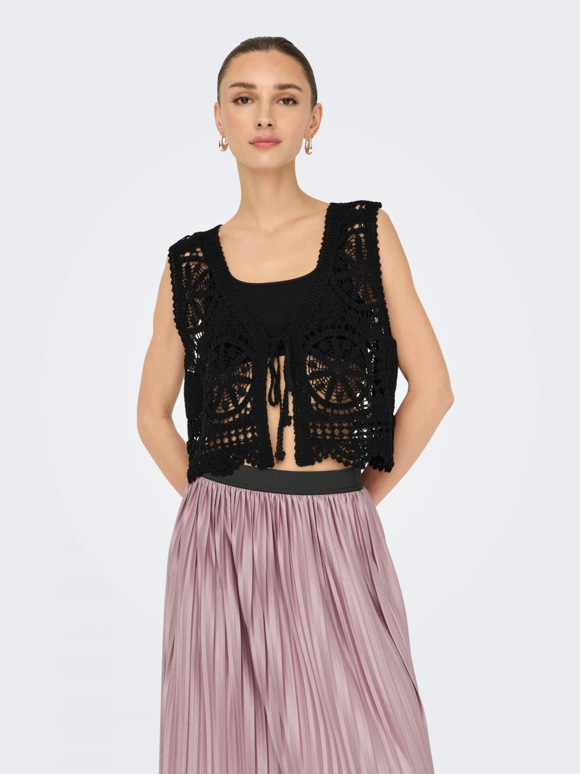 Casaco croché V colete JDY VIC ONLY