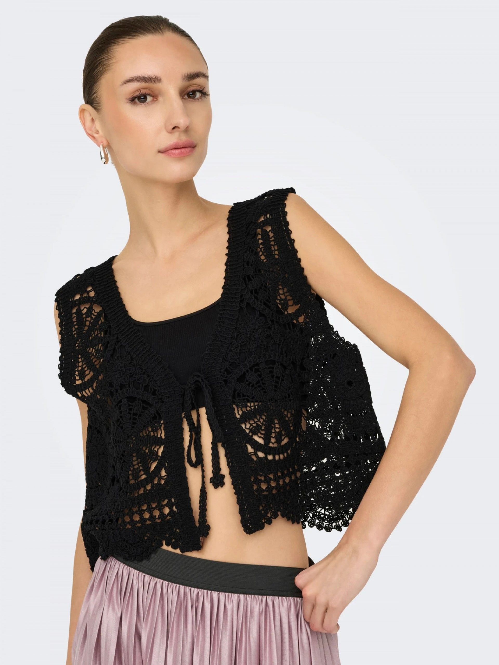 Casaco croché V colete JDY VIC ONLY