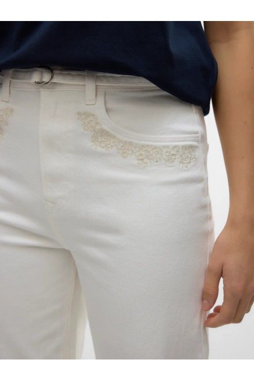 Calça Jeans Branca TESSA HR WIDE VERO MODA Calça Jeans Branca TESSA HR WIDE VERO MODA