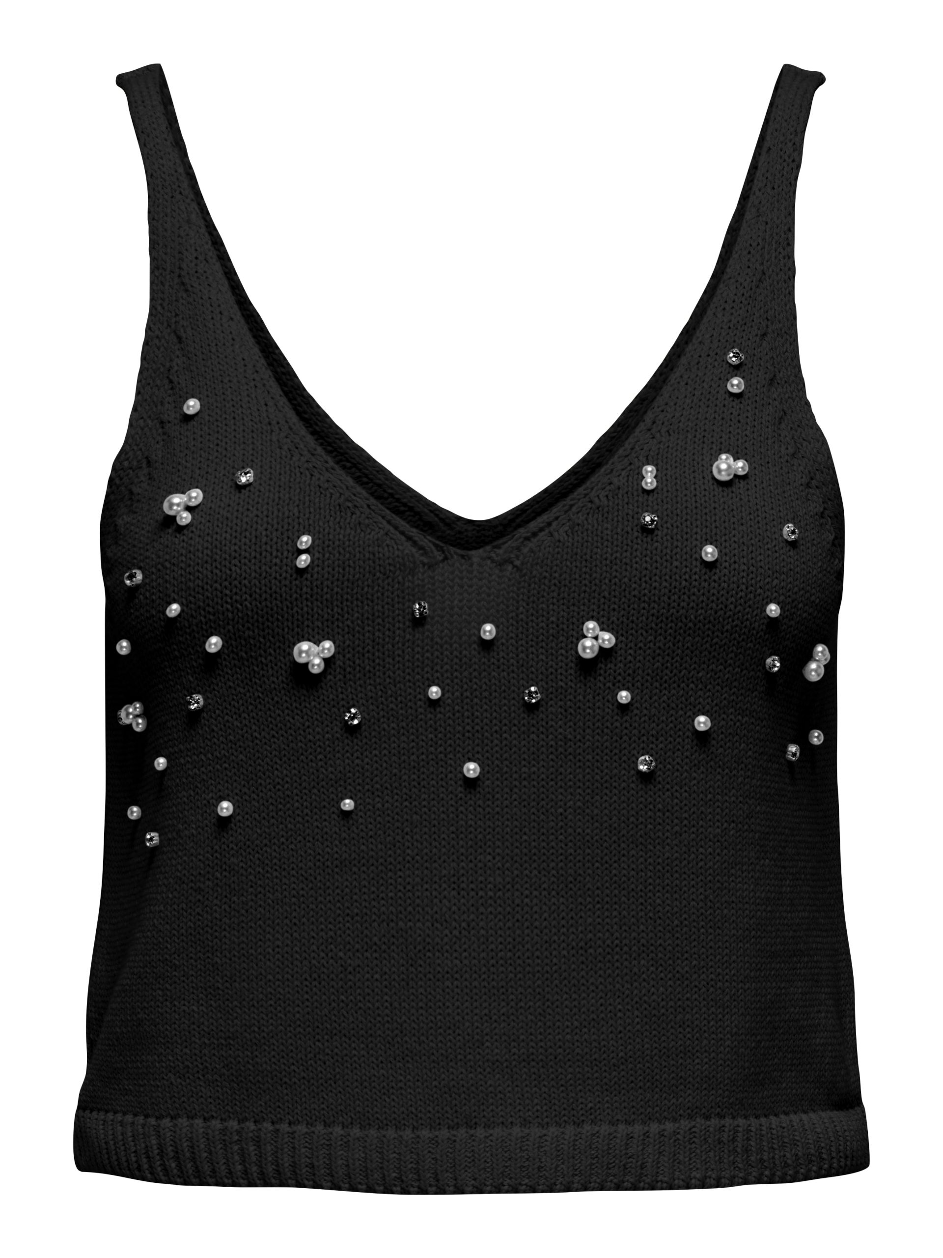 Top Malha COLETTE V com perolas ONLY