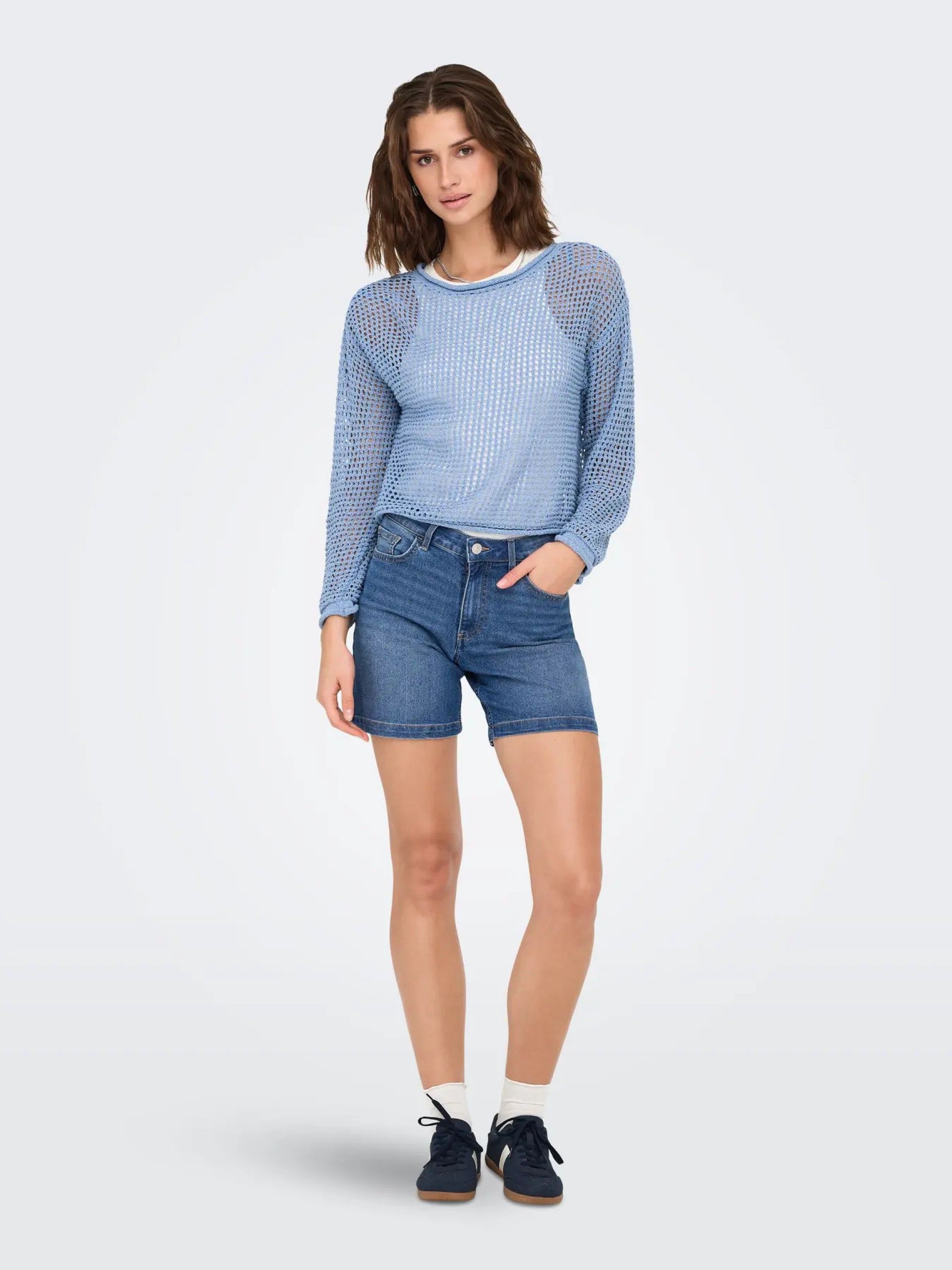 Calção Jeans MIA MW MOM Shorts 15352303 ONLY