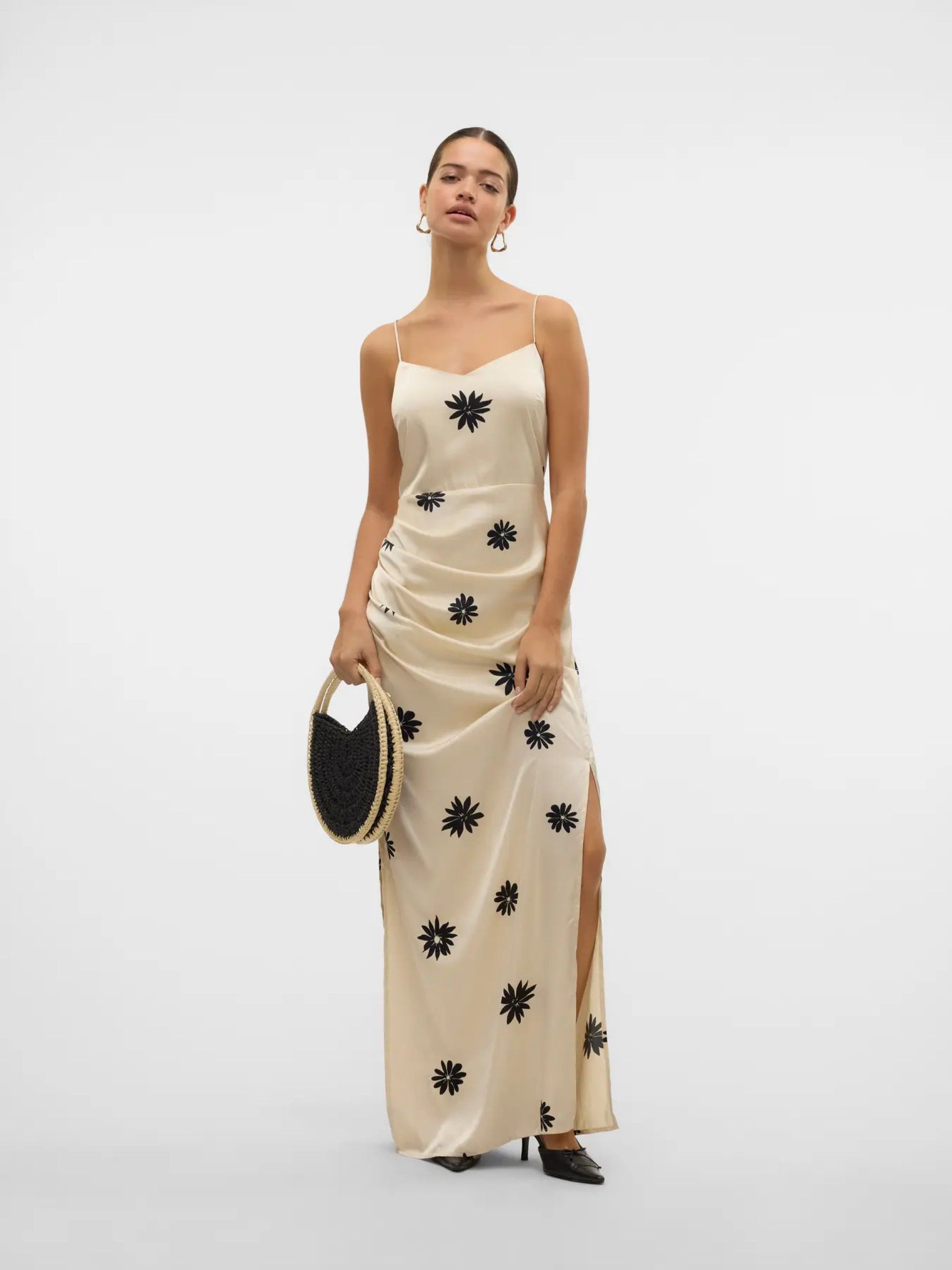 Vestido ROE V Long Cetin Print 10328711 VERO MODA