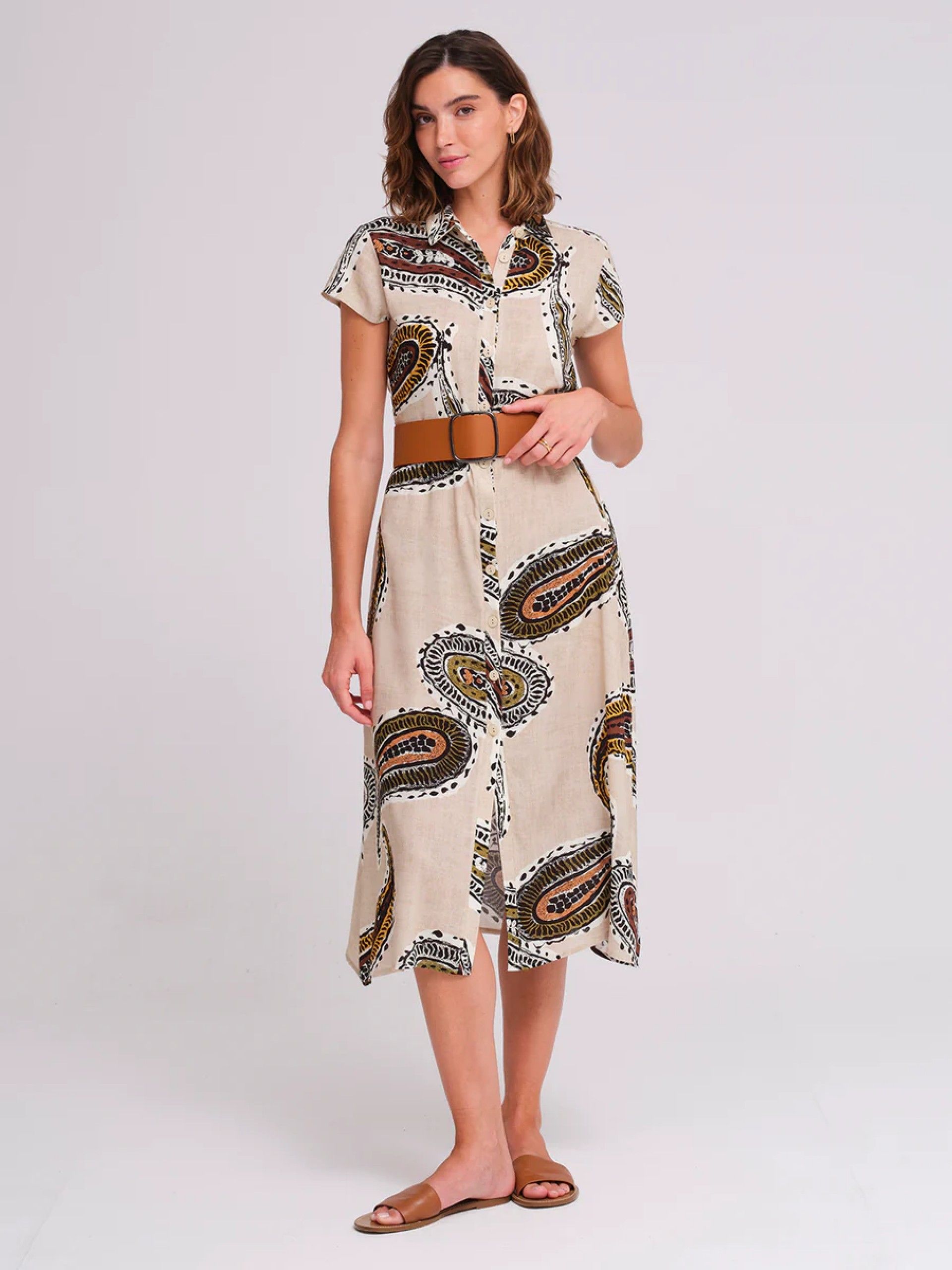 Vestido AZAY EDITION Print com gola e botões