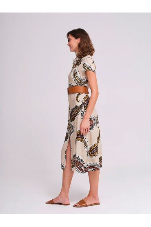 Vestido AZAY EDITION Print com gola e botões Vestido AZAY EDITION Print com gola e botões