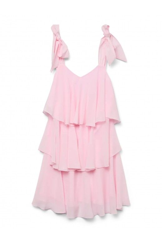 Vestido FELICIA Tiestrap Ruffle curto VERO MODA Vestido FELICIA Tiestrap Ruffle curto VERO MODA