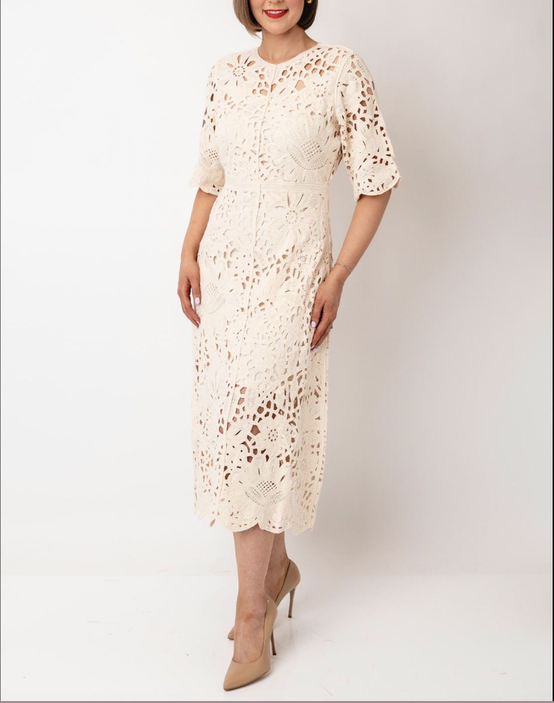 Vestido LIMA Long Croché 26037517 YAS