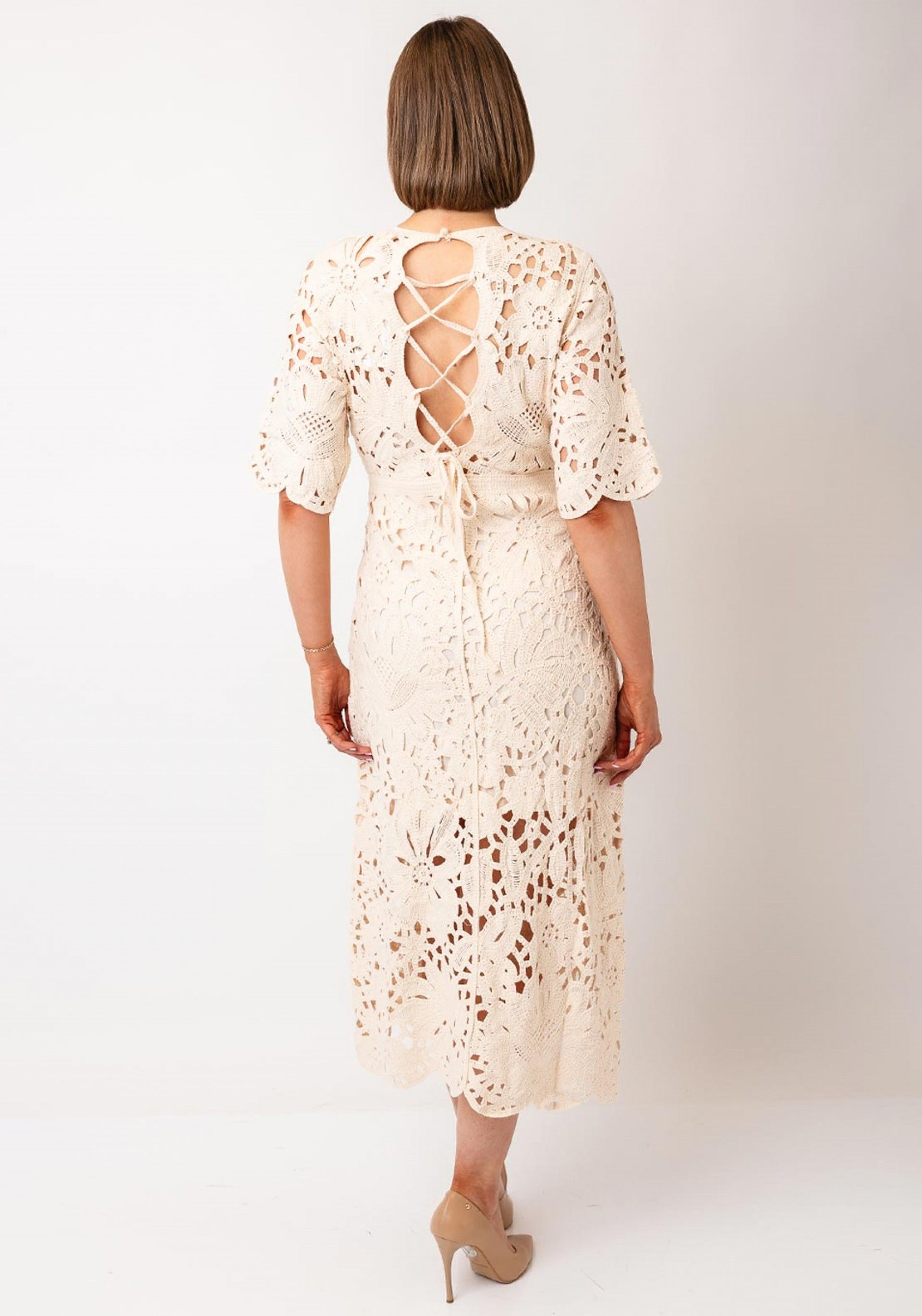 Vestido LIMA Long Croché 26037517 YAS