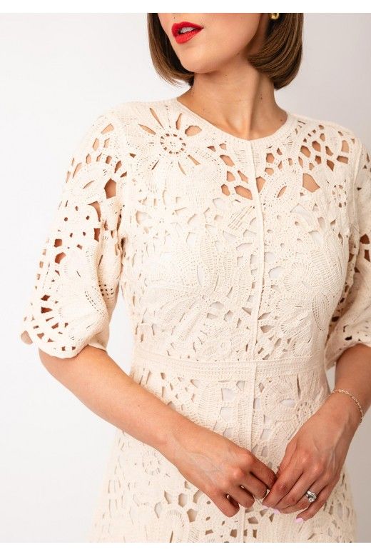 Vestido LIMA Long Croché 26037517 YAS Vestido LIMA Long Croché 26037517 YAS