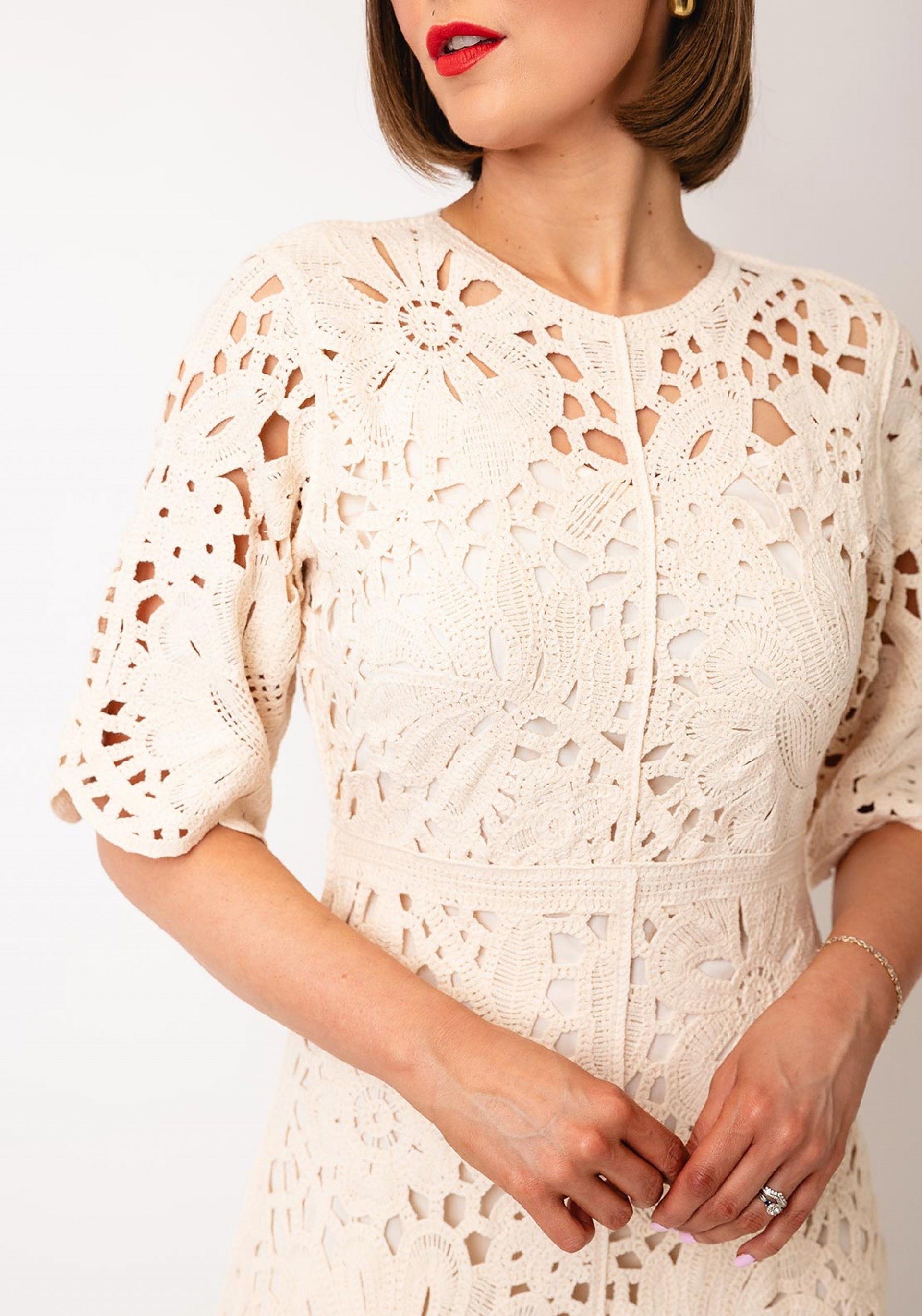 Vestido LIMA Long Croché 26037517 YAS