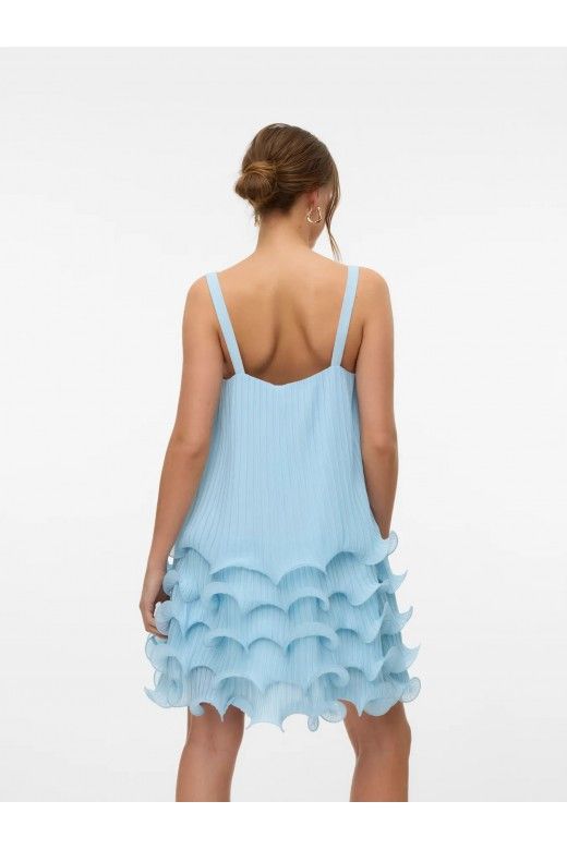 Vestido Curto Azul com Babados – CIMMIE Frill Vero Moda Vestido Curto Azul com Babados – CIMMIE Frill Vero Moda