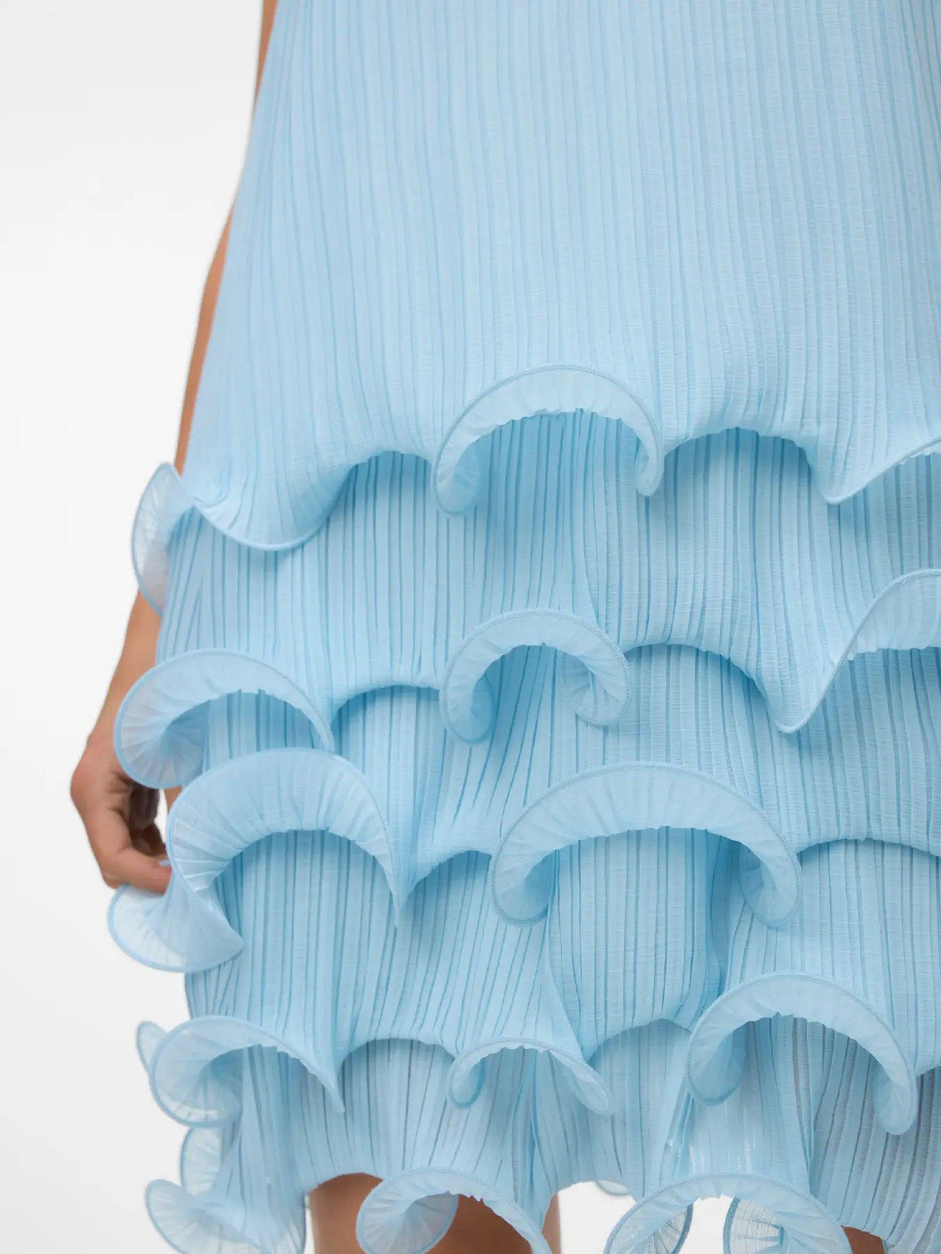 Vestido Curto Azul com Babados – CIMMIE Frill Vero Moda