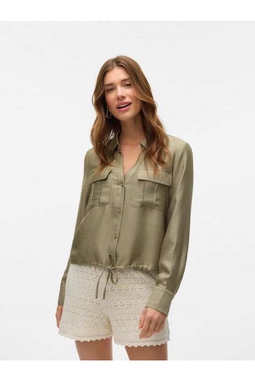 Blusa TOMA Curta LS TIE VERO MODA Blusa TOMA Curta LS TIE VERO MODA