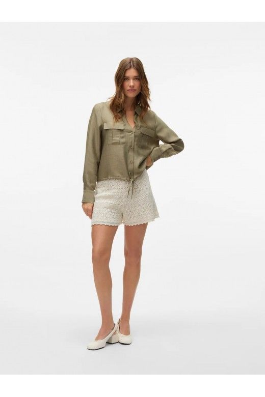 Blusa TOMA Curta LS TIE VERO MODA Blusa TOMA Curta LS TIE VERO MODA