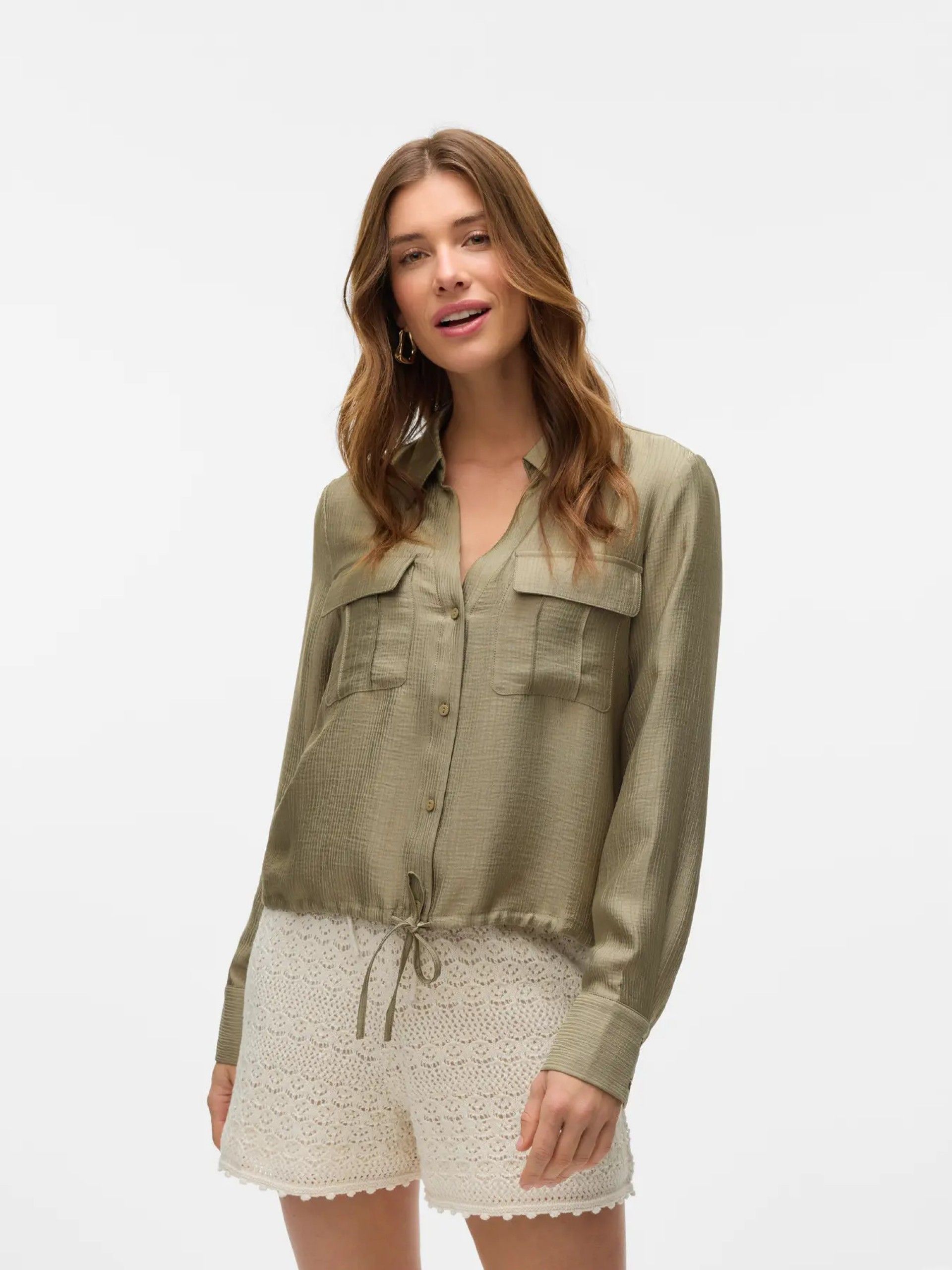 Blusa TOMA Curta LS TIE VERO MODA