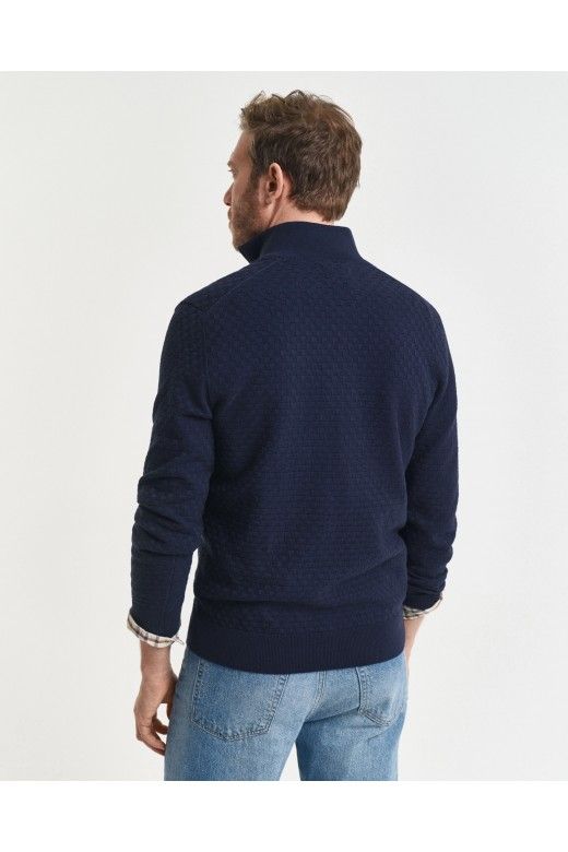 Camisola GANT Homem Zip Micro Texture HZ Camisola GANT Homem Zip Micro Texture HZ
