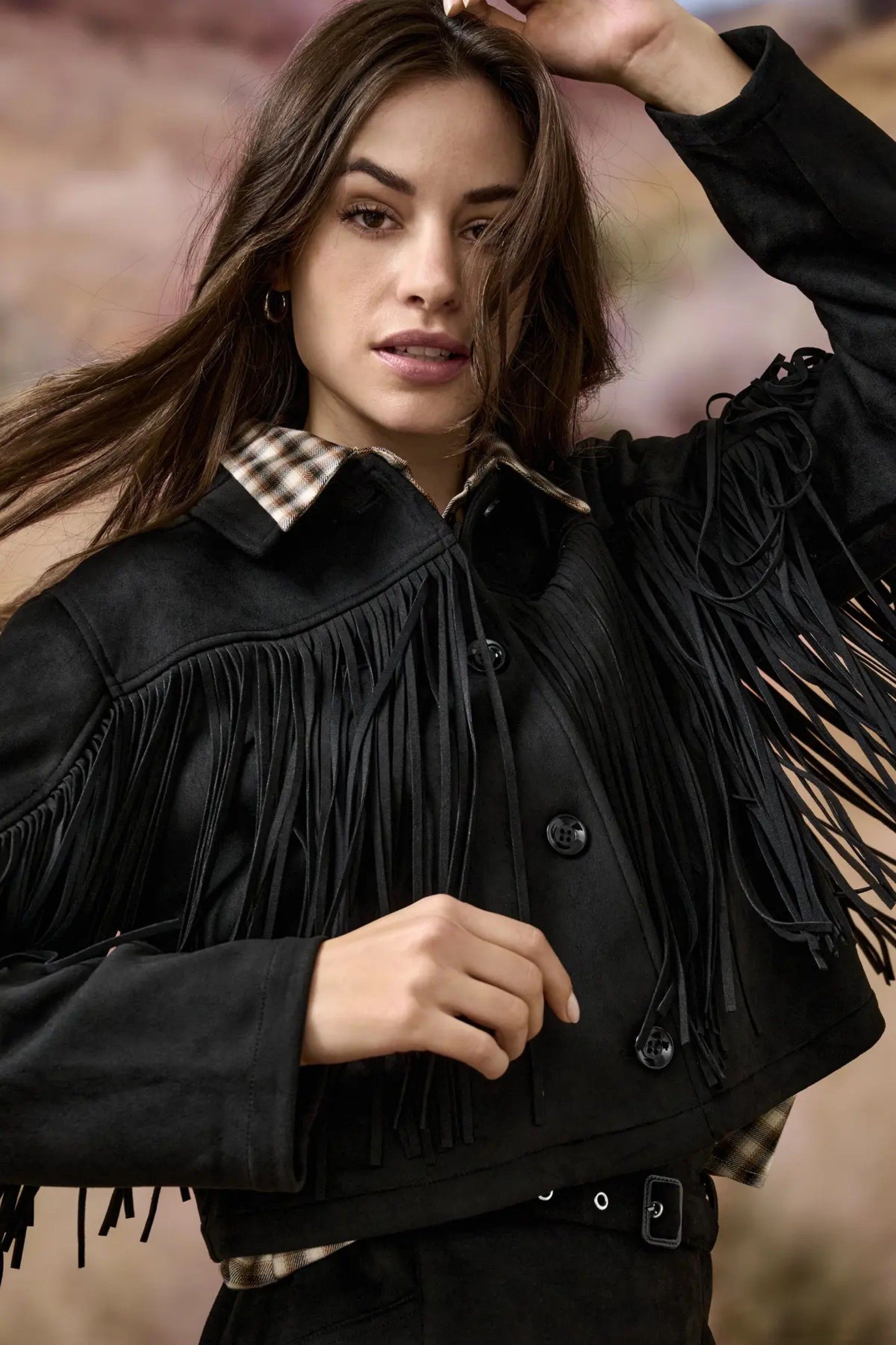 Casaco Frangas Faux Suede DIANE ONLY