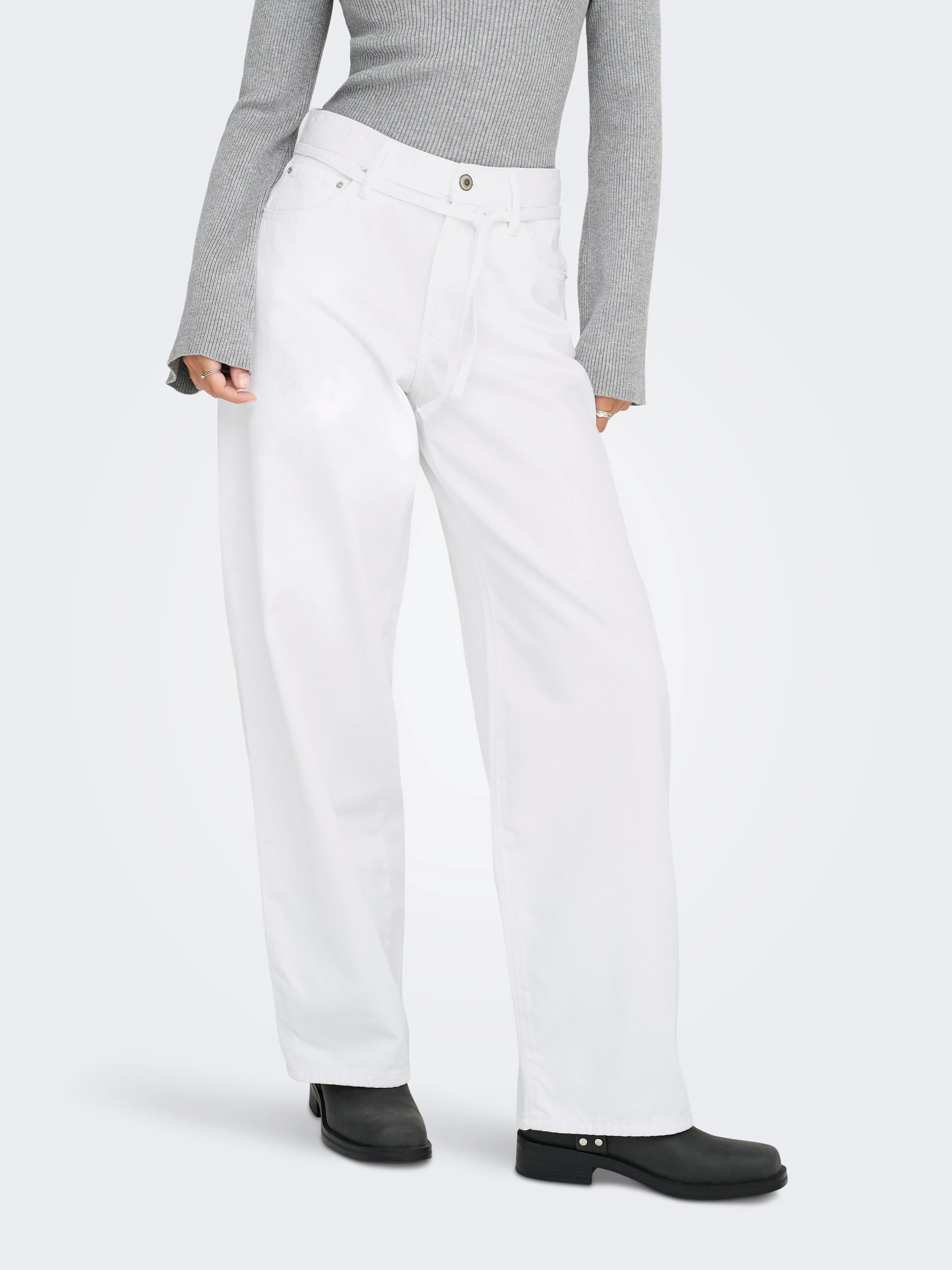 Calça Denim Mulher GIANNA MW Straight ONLY