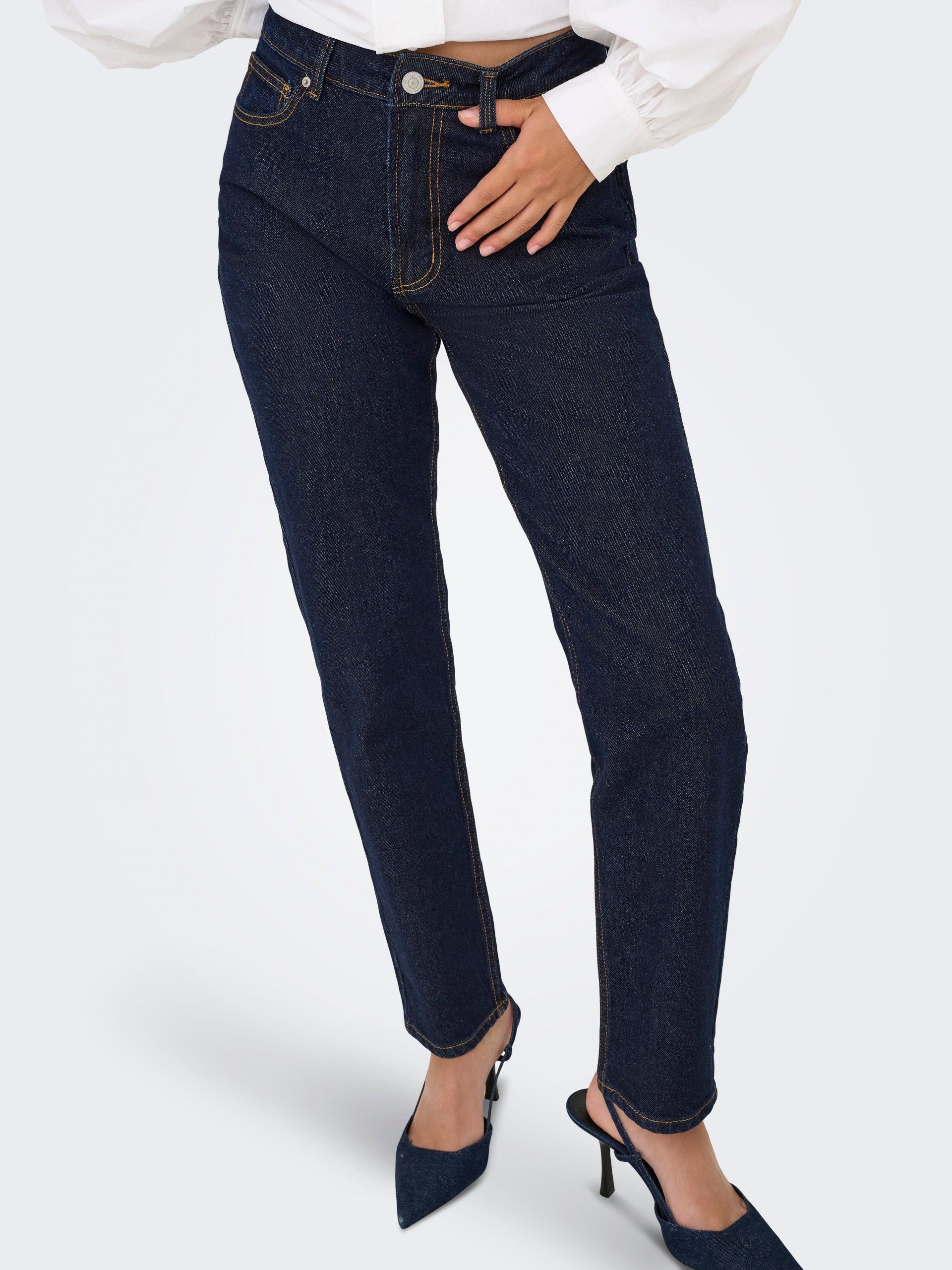 Calça Jeans Mulher EMILY HW Straight ONLY