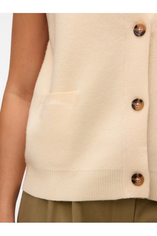 Colete MUlher Malha SABA V Buton VERO MODA