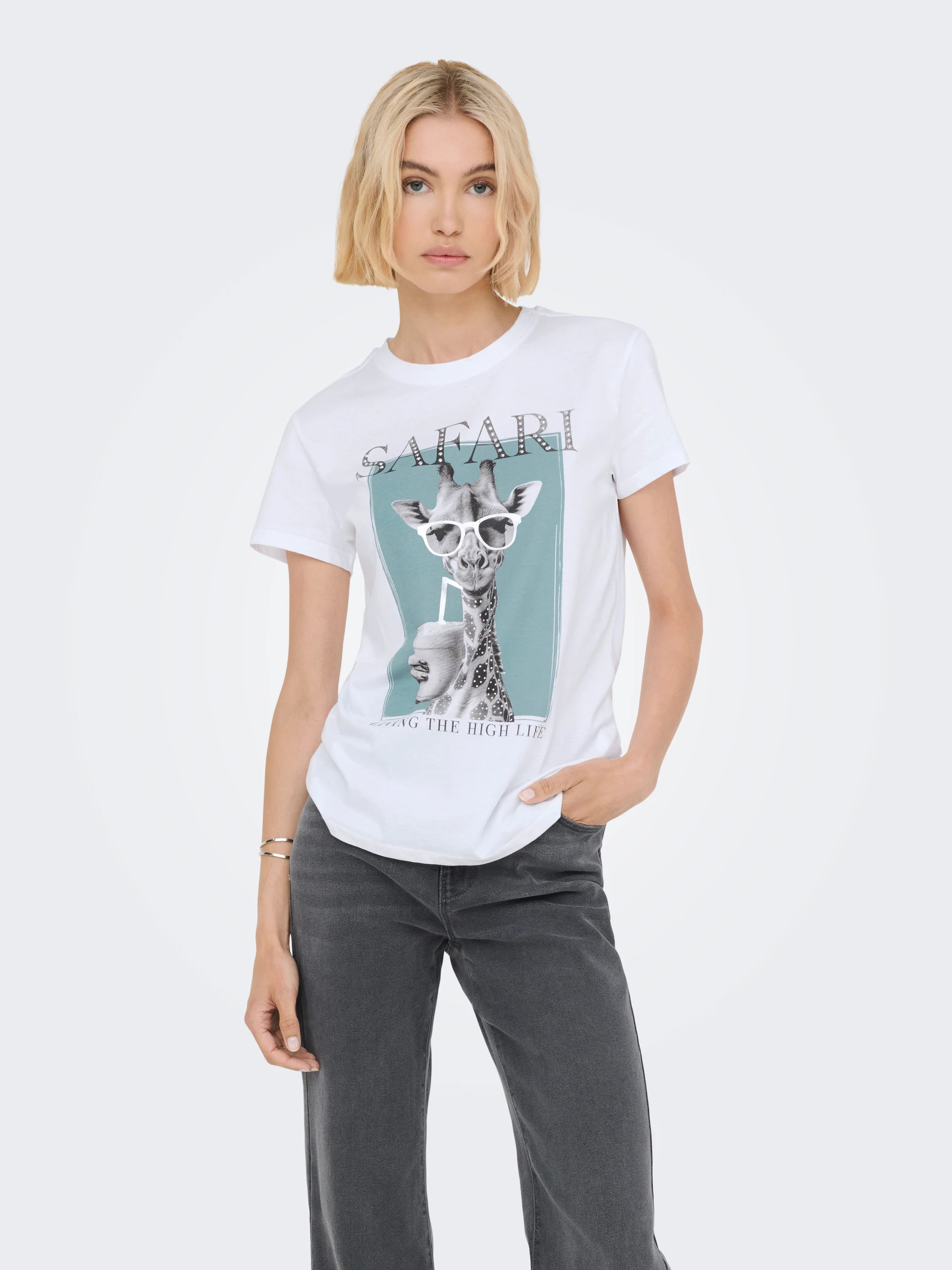 T-Shirt Mulher VIBE GLASSES 15291975 ONLY