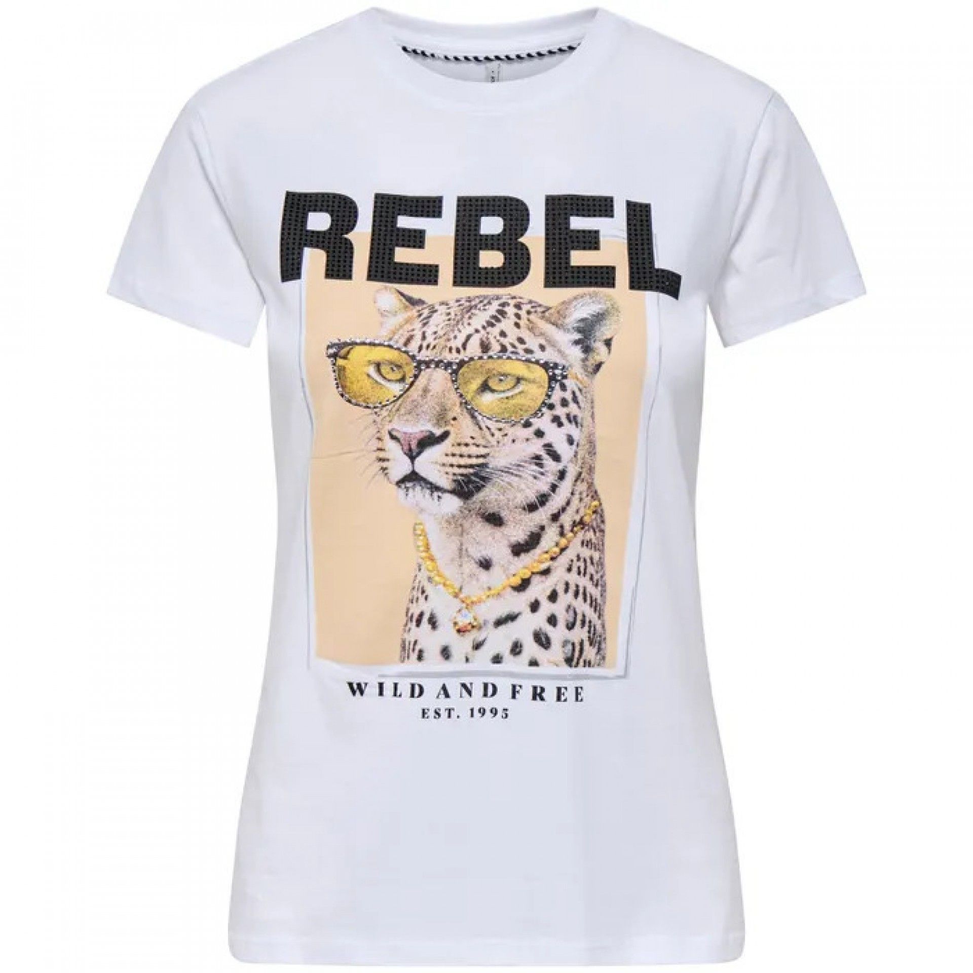 T-Shirt Mulher VIBE GLASSES 15291975 ONLY