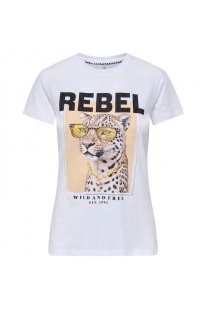 T-Shirt Mulher VIBE GLASSES 15291975 ONLY