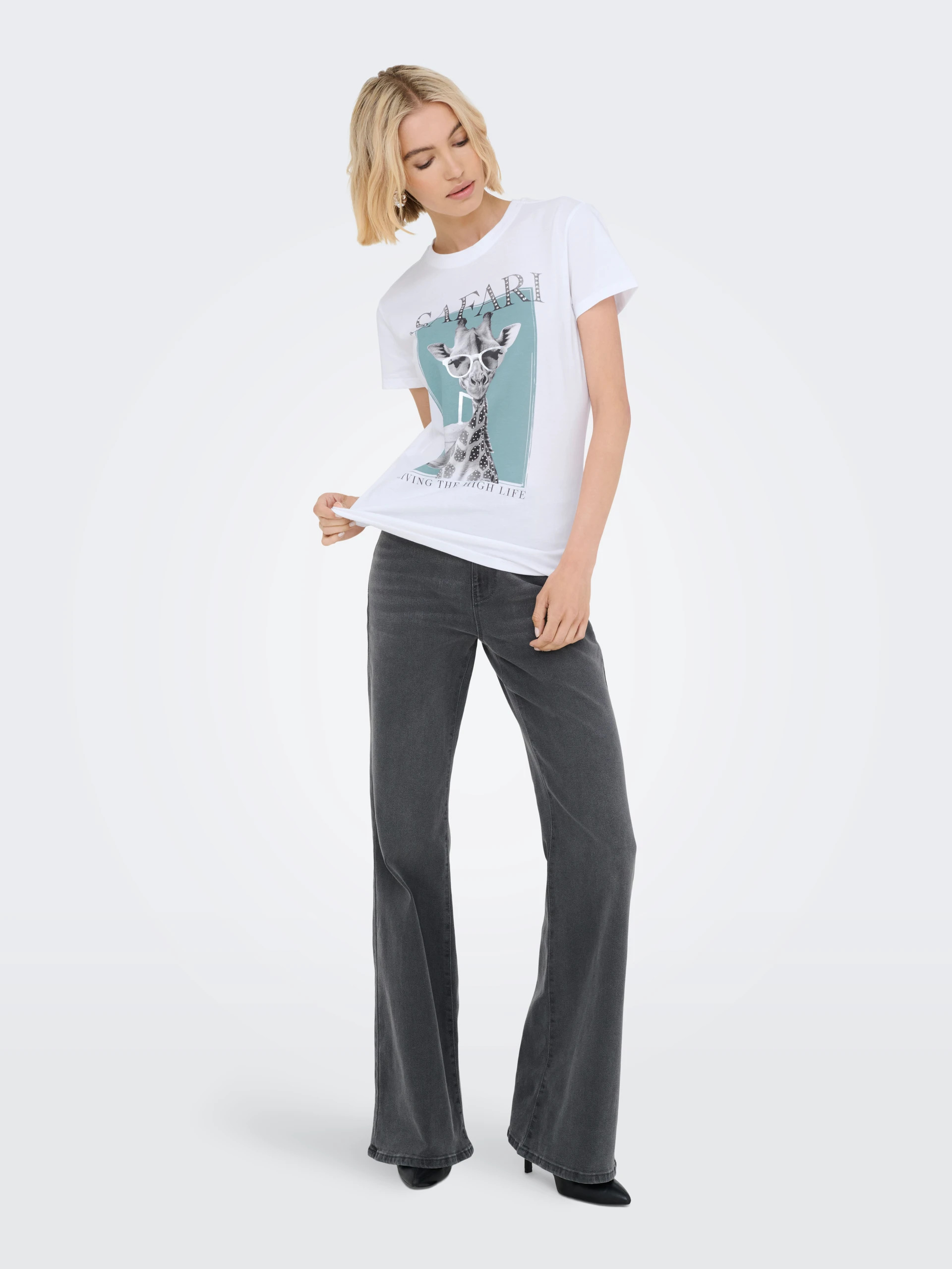 T-Shirt Mulher VIBE GLASSES 15291975 ONLY