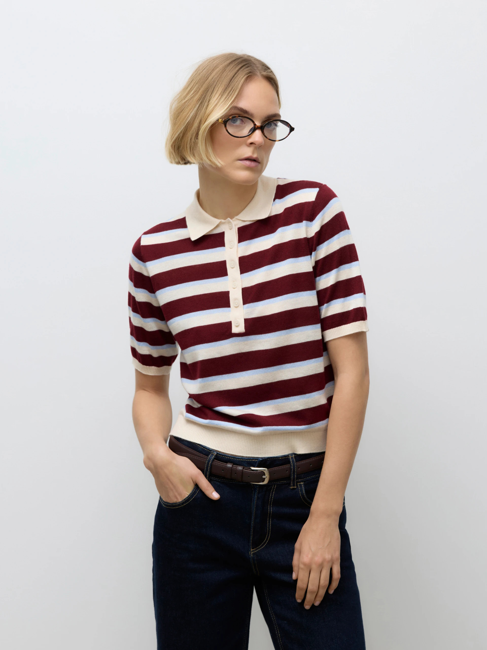 Polo Malha Mulher SIKITA Riscas AWARE