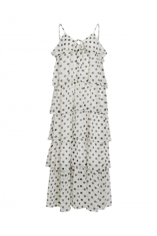 Vestido Maxi HARLEY Pintas Folhos VILA