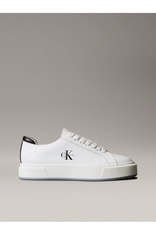 Ténis de Senhora em Pele com Logo Calvin Klein Ténis de Senhora em Pele com Logo Calvin Klein