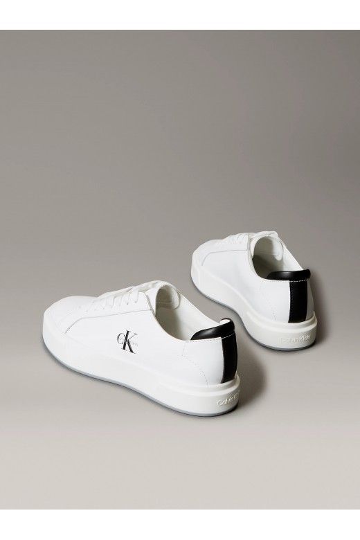 Ténis de Senhora em Pele com Logo Calvin Klein Ténis de Senhora em Pele com Logo Calvin Klein