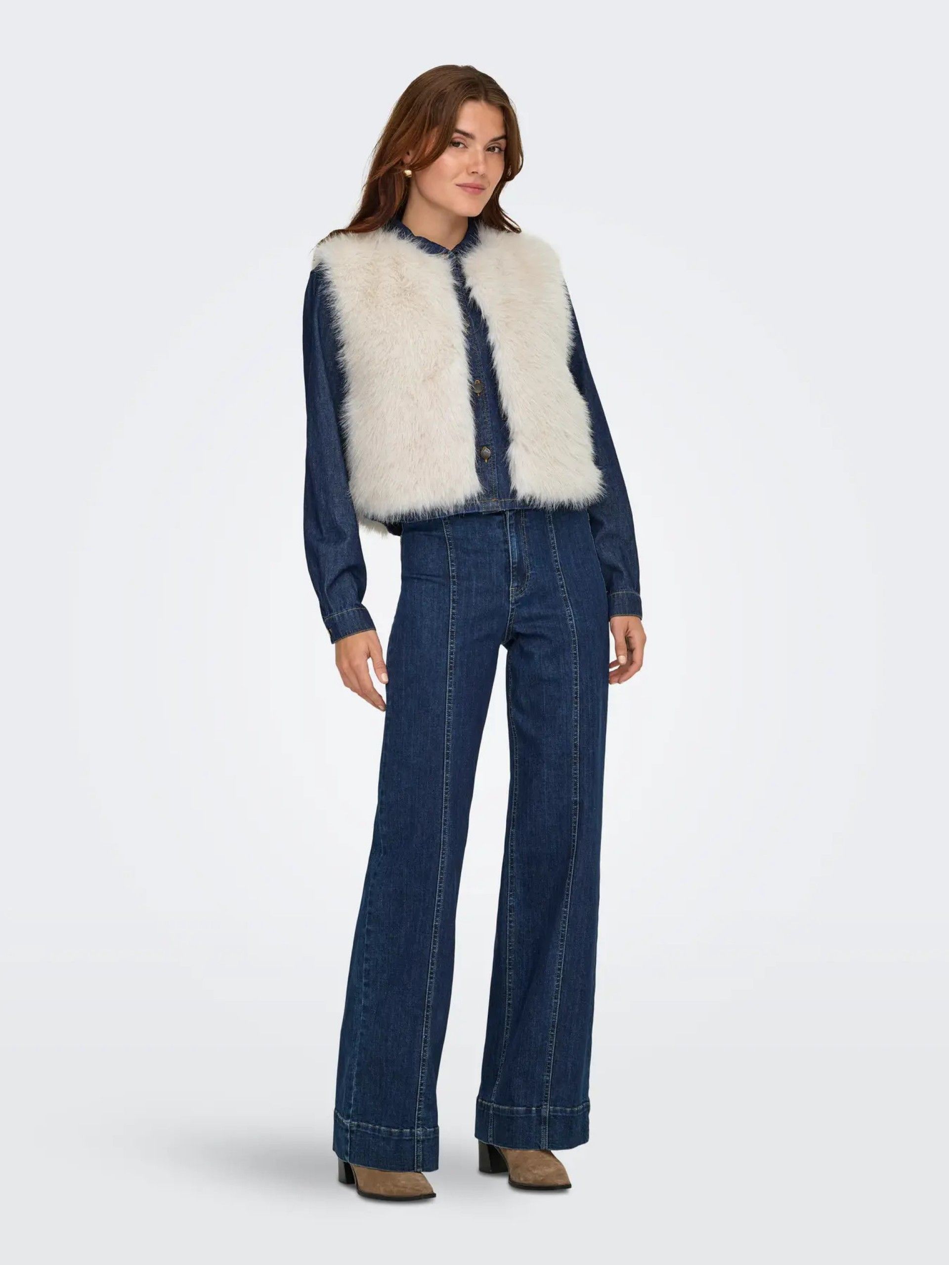 Colete Mulher Curto Pelo JDY ORA ONLY